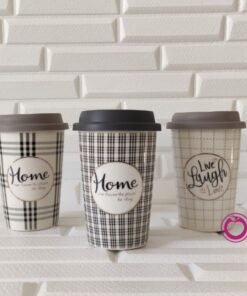 ماگ مسافرتی و ماگ تراول home سرامیکی با درب سیلیکونی آسان نوش