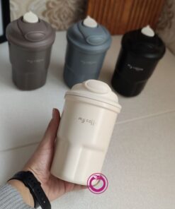 ماگ مسافرتی مای کافی 450 میلی لیتر رنگ شیری