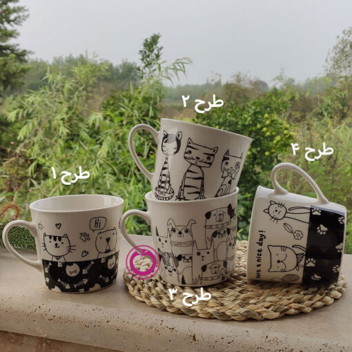 ماگ سرامیکی طرح گربه و دوستانش